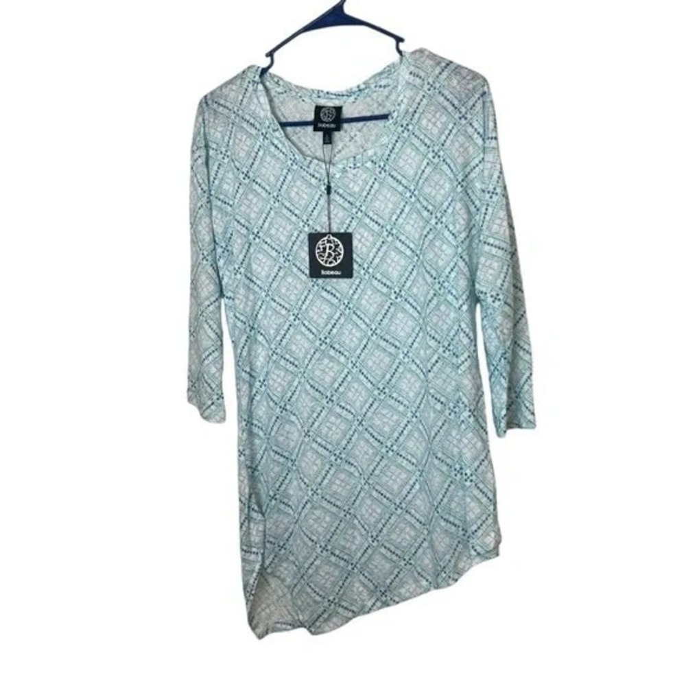 Bobeau Geometric Asymmetrical Tunic Blouse Size Small New